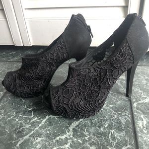 Black Lace Heels